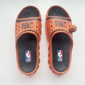 NBA Kids Orange Basketball Crocs Slide Sandals Size 6 Men/ 8 Women